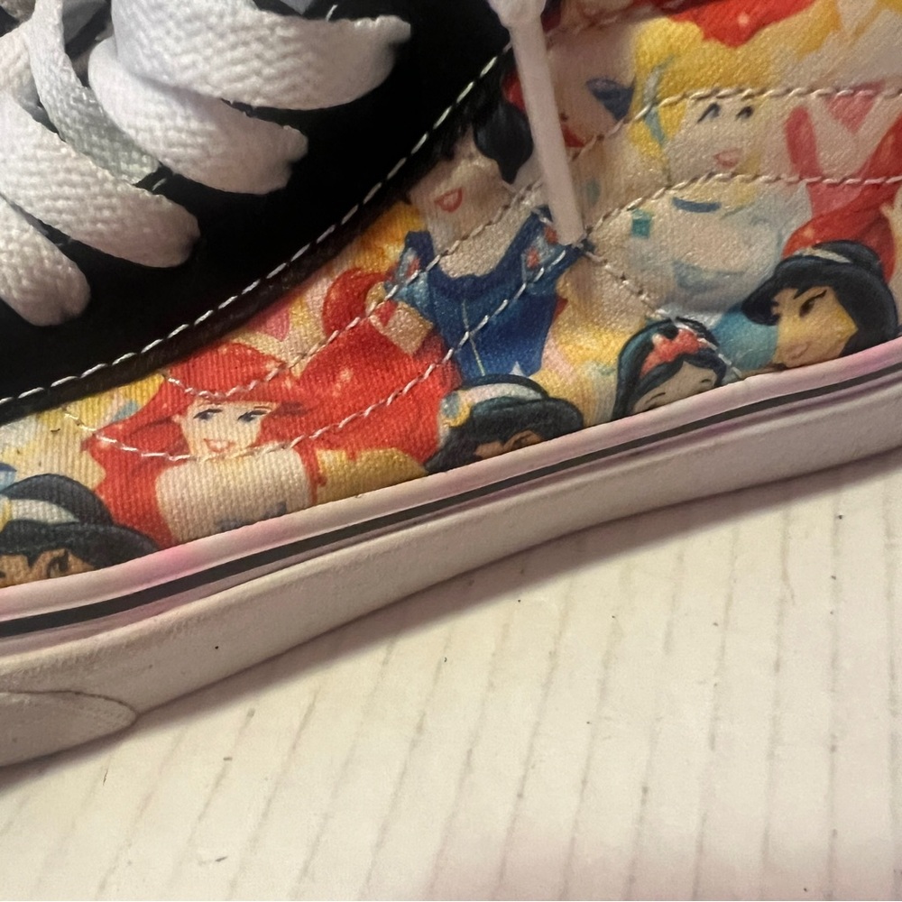 Disney Vans Adult Shoes Mens 5 Womens 6.5 Princess Black High Tops Sneakers - Picture 3 of 12